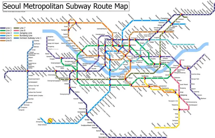 Bản đồ tàu điện ngầm ở Seoul